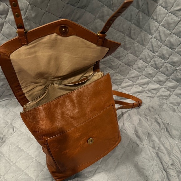 Lucky Brand LEATHER BACKPACK COGNAC Gold Studded ADJUSTABLE STRAPS unisex main image 13
